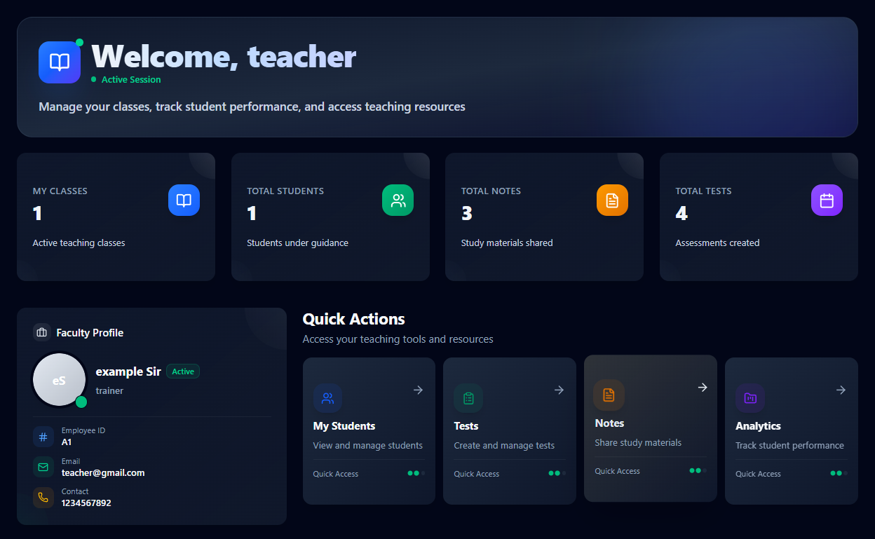 Teacher Dashboard